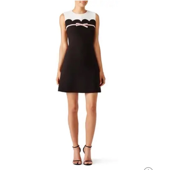 kate spade Dresses & Skirts - Kate Spade Black Scalloped Bow Crepe Dress. A-line skirt. Size 6.